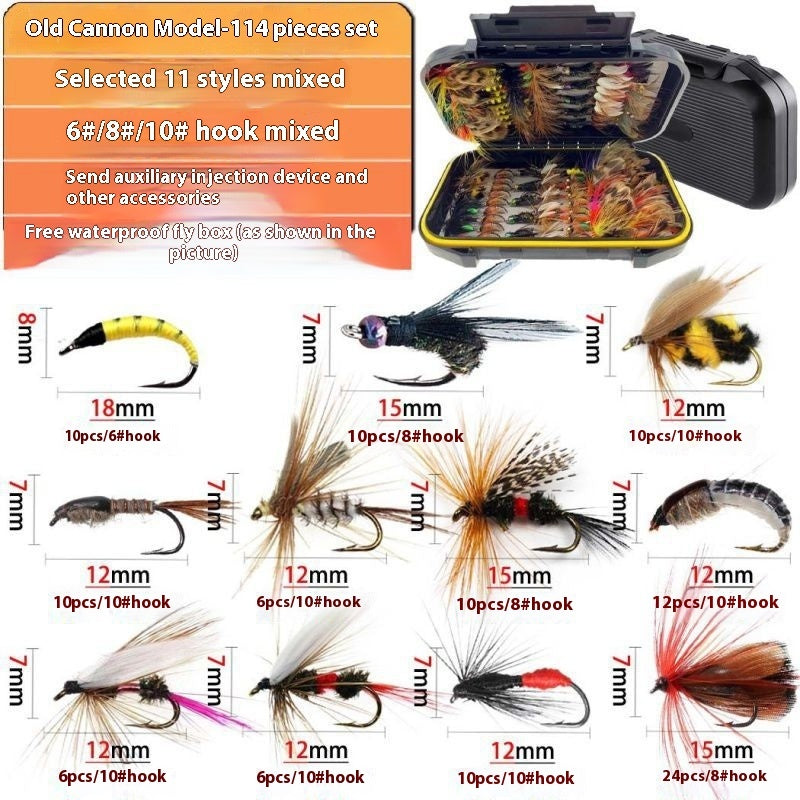 SplashHawk Fly Set Of 114 Fishing Flys Micro Barbed